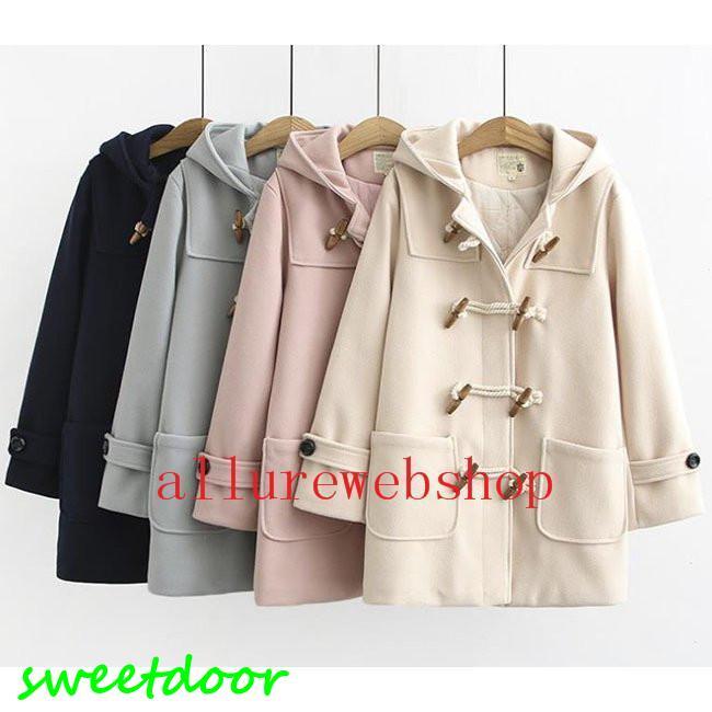 ダッフルコート ラシャコート レディース 学生/女の子 ロングコート 大きいサイズ　アウター フード付き 通学 通勤 女子 秋物 秋服 秋冬物