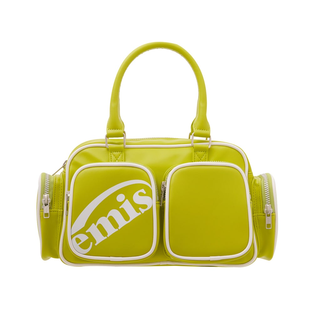CROPPED LOGO MULTI-POCKET BAG-YELLOW GREEN