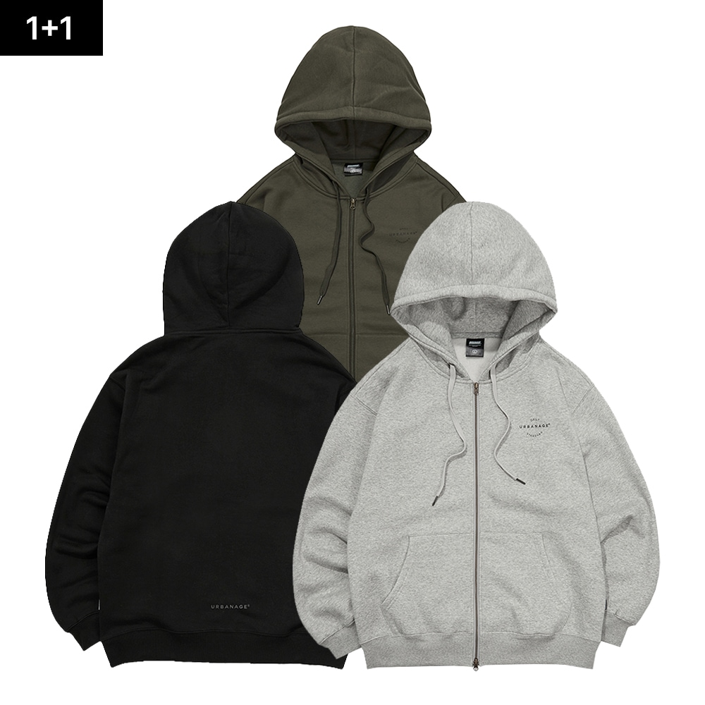 [1 1] Daily Standard Hooded Zip-Up (4 Colors)