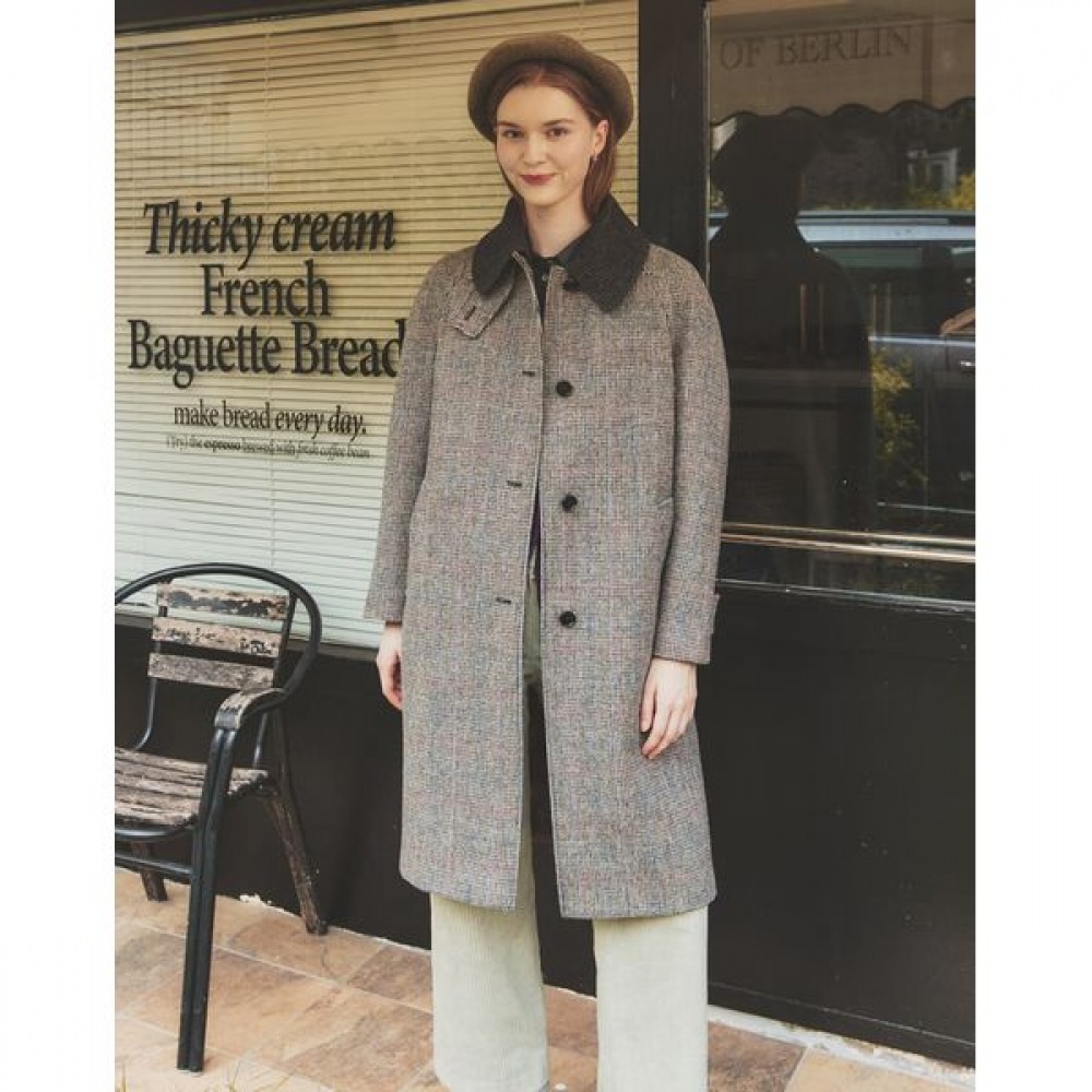 [ヘッジズレディース] 24FW マッコート取り外し可能なニットカラーライトカーキ HSCO4D773K1