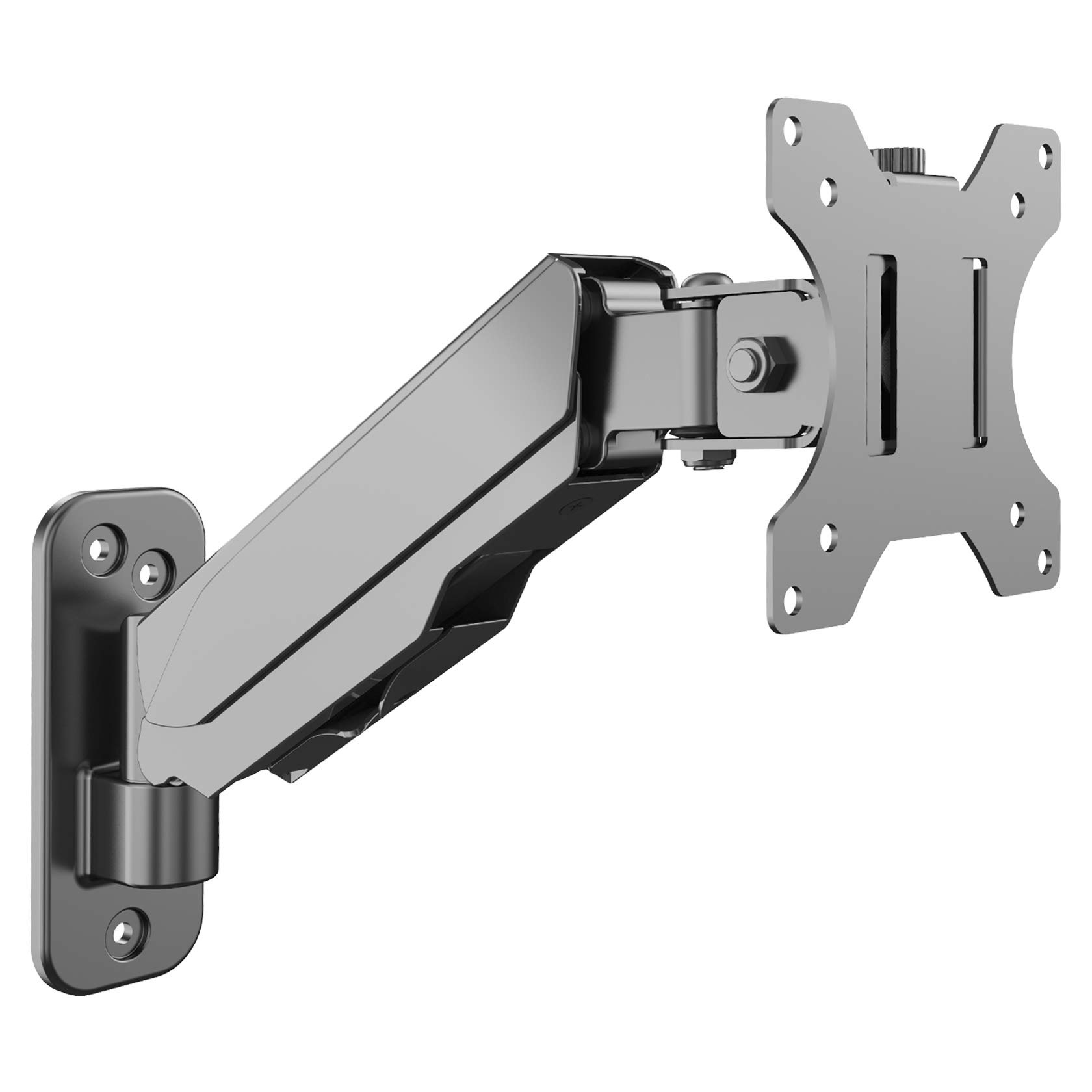 モニターアーム 壁掛け 液晶ディスプレイアーム 32インチまで 高さ調節 上下左右に角度調整可能 VESA 75x75 100x100 耐荷重1-8KG (ブラック) 17294