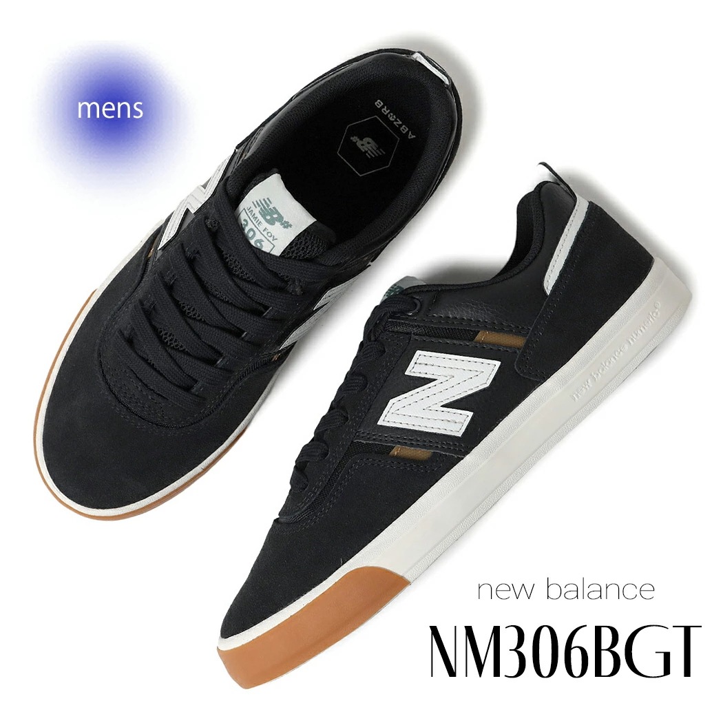 海外限定 NEW BALANCE ニューバランス ヌメリック 306 スニーカー NUMERIC NM306BGT BLACK/WHITE ( 日本未発売 黒 ブラック ホワイト skate スケート