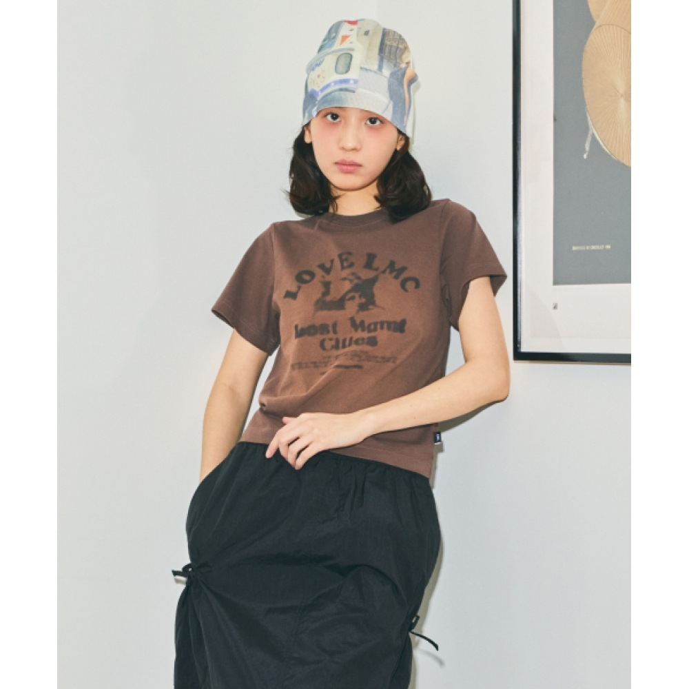 LMC WM ラブエンジェルクロップド T シャツブラウン