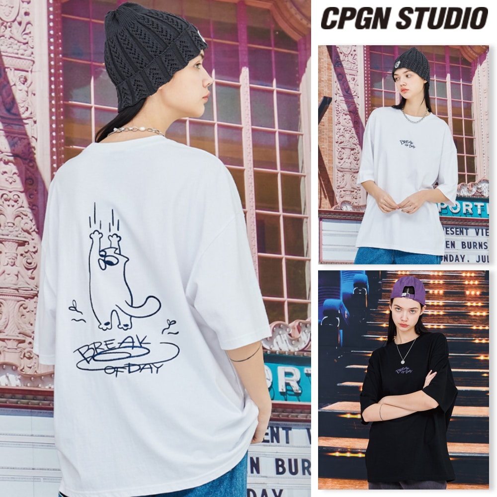 【CPGN STUDIO】 Non Slip Embroidery Short Sleeve T-shirt