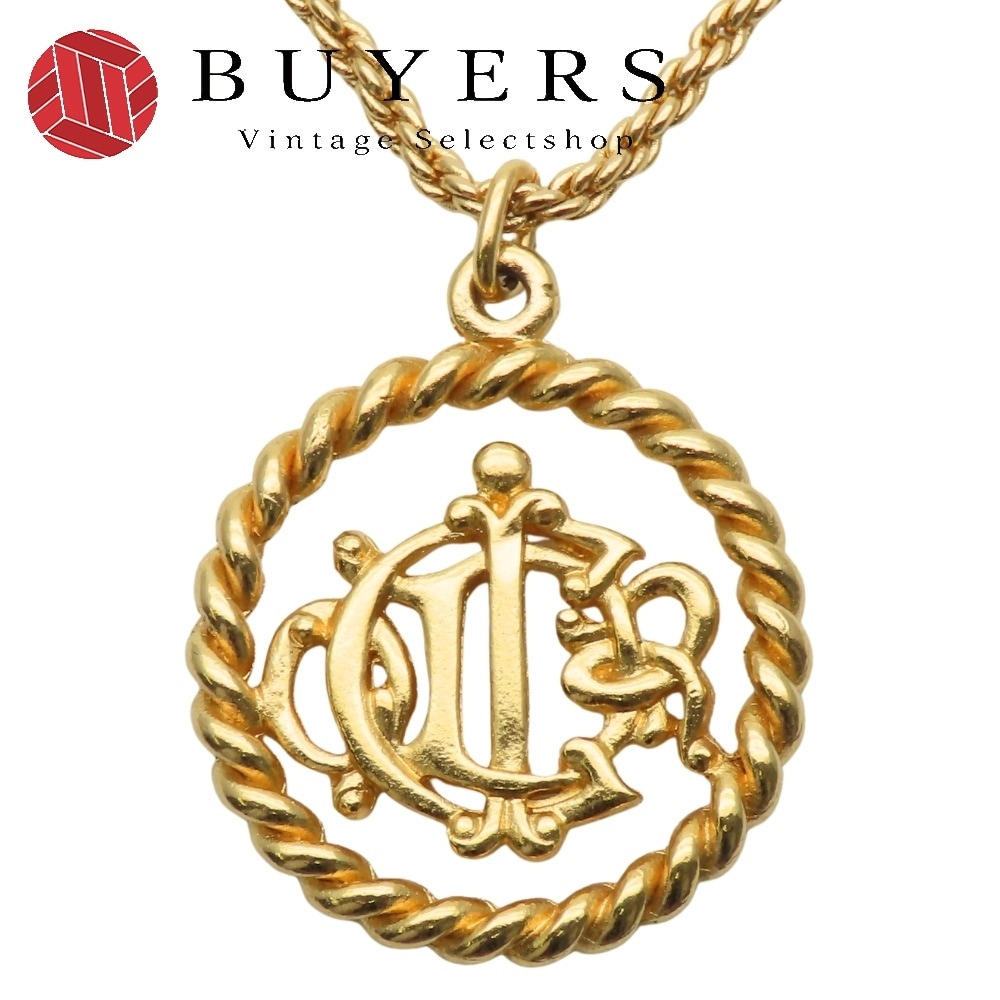 中古 ネックレス エンブレム ロゴ メタル ゴールド GP メッキ アクセサリー レディース 女性