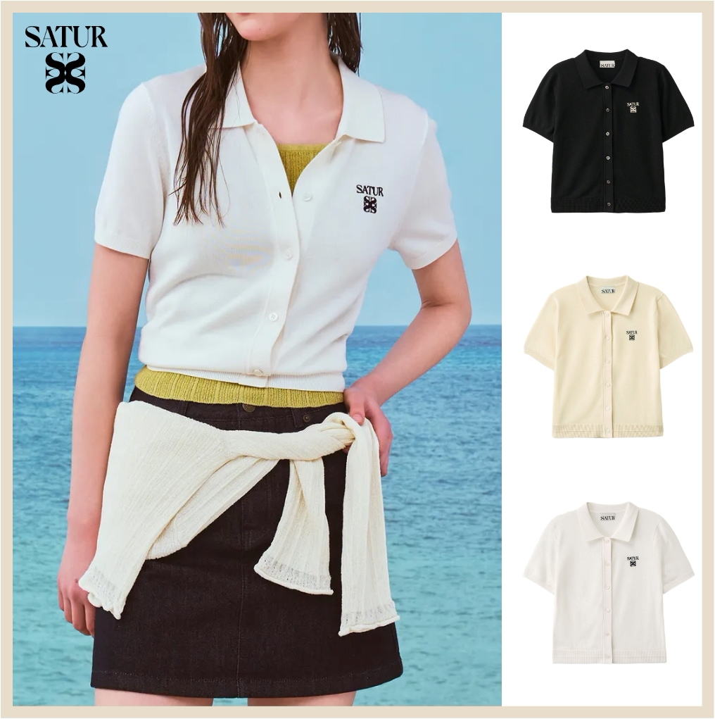 (W)Collar Half Knit Cardigan