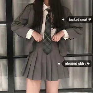 韓国 JK制服 卒業式 プリーツスカート スーツ 復古学院風 長袖制服 学生入学式 3点セット