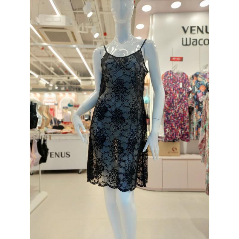 [釜山店] []オールオーバーレースフルスリップ(WFS4010 BK)