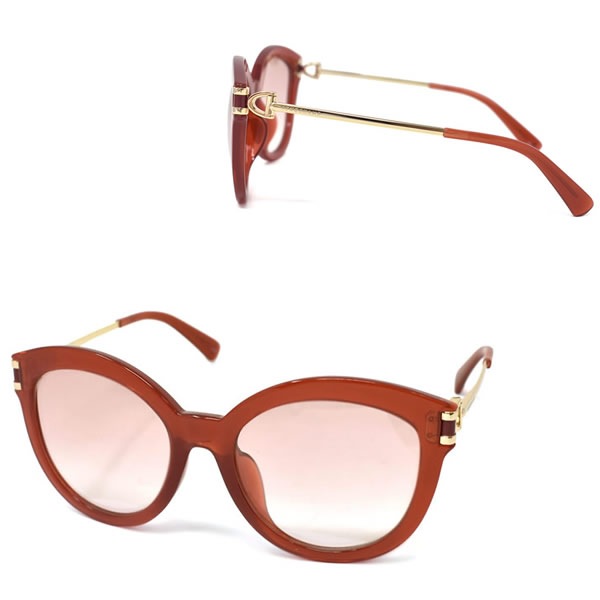 LO604SA-726 サングラス アジアンフィット クリアオレンジ ゴールド ライトブラウン UVカット レディース