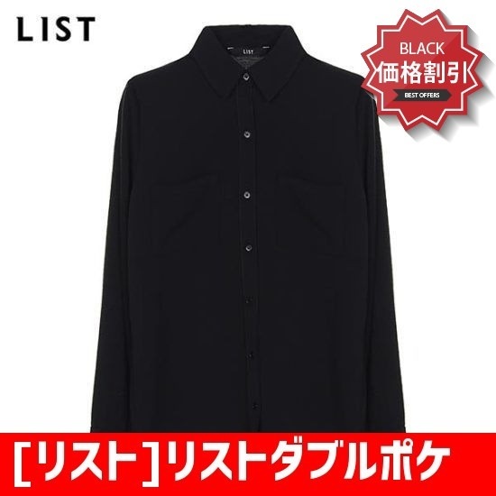 [リスト]リストダブルポケットソリッドシャツTWWSTH80020BK ソリッドシャツ/ブラウス/ 韓国ファッション