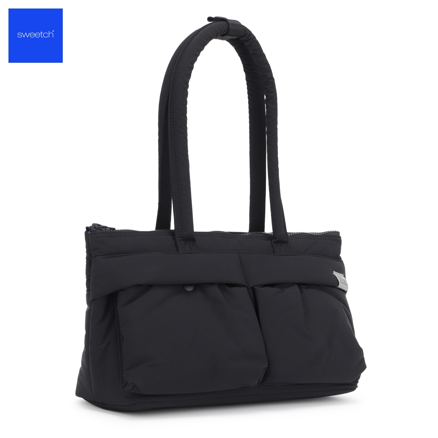 トートバッグ レディース ファスナー付き 軽量 撥水 MELLOW TOTE WIDE ブラック 黒 CT-043
