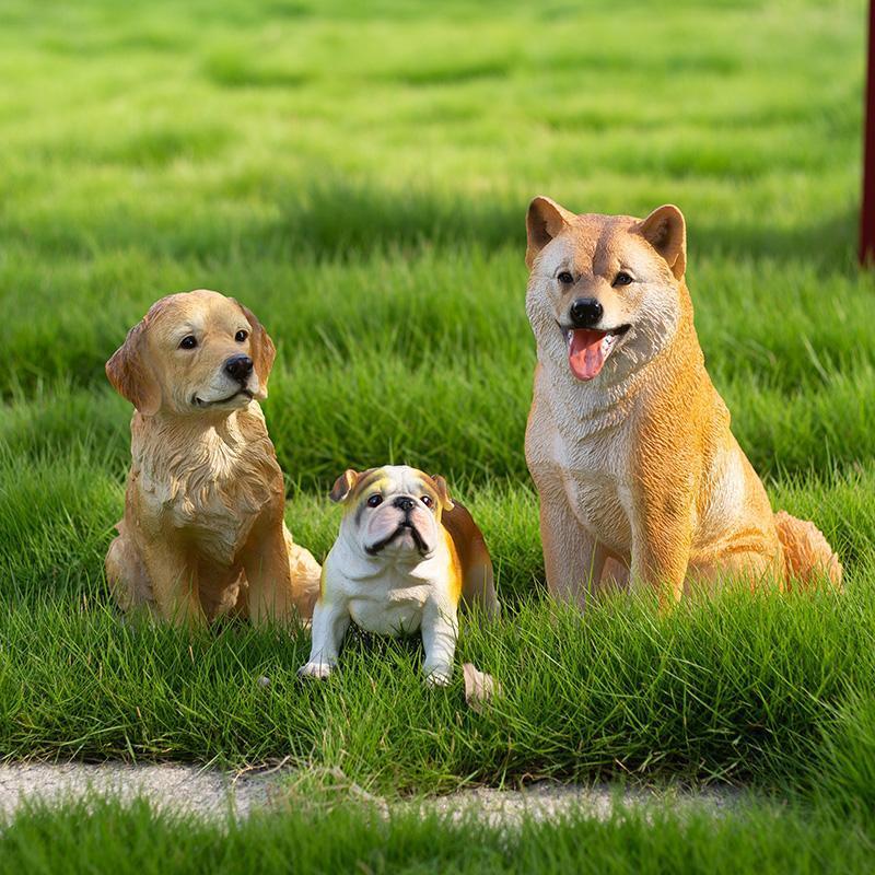 期間限定リアルなペット犬モデル 柴犬 ゴールデンレトリーバー 樹脂製彫刻 置き飾り インテリア ガーデンデコレーション 玄関 リビング テラス 庭園 おしゃれな置物