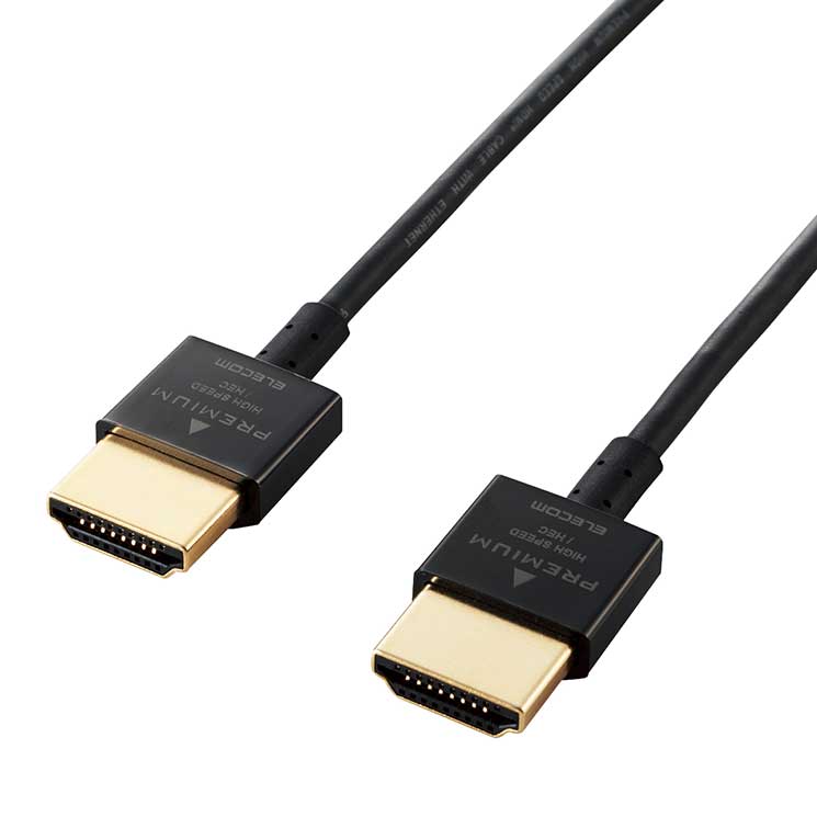 HDMIケーブル Premium 超スリム 1.8m ブラック