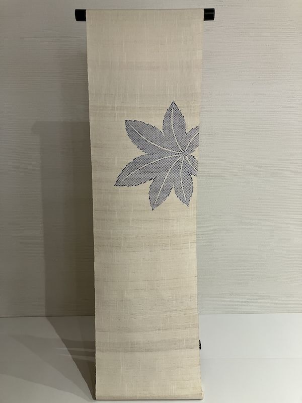 名古屋帯 染疋田 楓 紬織 九寸 [nagoya0052]