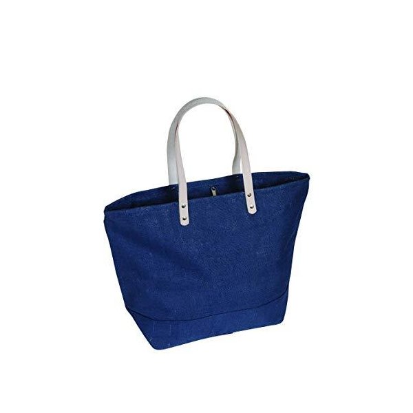 Pack of 6- Large Jute Tote bag with Leather Handles Size 19