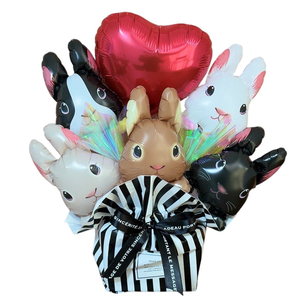 うさぎ バルーン バルーンアレンジ　バルーン電報　ギフト お祝い プレゼント 電報 風船 音符　うさぎ