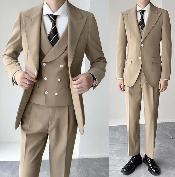 結婚式スーツ紳士服フォーマルスーツビジIネススーツダブルスーツセットアップ3点セットジャケット+ベスト+パンツスリーピーススーツメンズ上下セットメンズスーツ大きいサイズ3XLまで父のプレゼント韓国風パ 15,189円