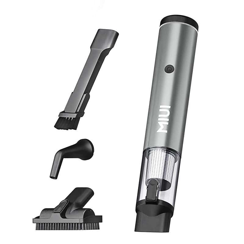 MIUI G Pro ハンディクリーナー コードレス 掃除機 アルミニウム素材 超軽量461g コンパクト 15000PAパワフル 車用 2段階モード 低騒音 ふいご 火起こし機能付き (グレー)