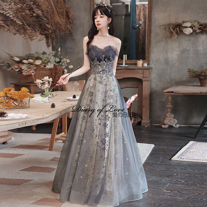【即納】カラードレス ウェディングドレスパーティードレス ウェディング 演奏会 キラキラコンサート 結婚式パーティー二次会発表会謝恩会披露宴演奏会 編み上げ ベアトップ ウェディングドレ
