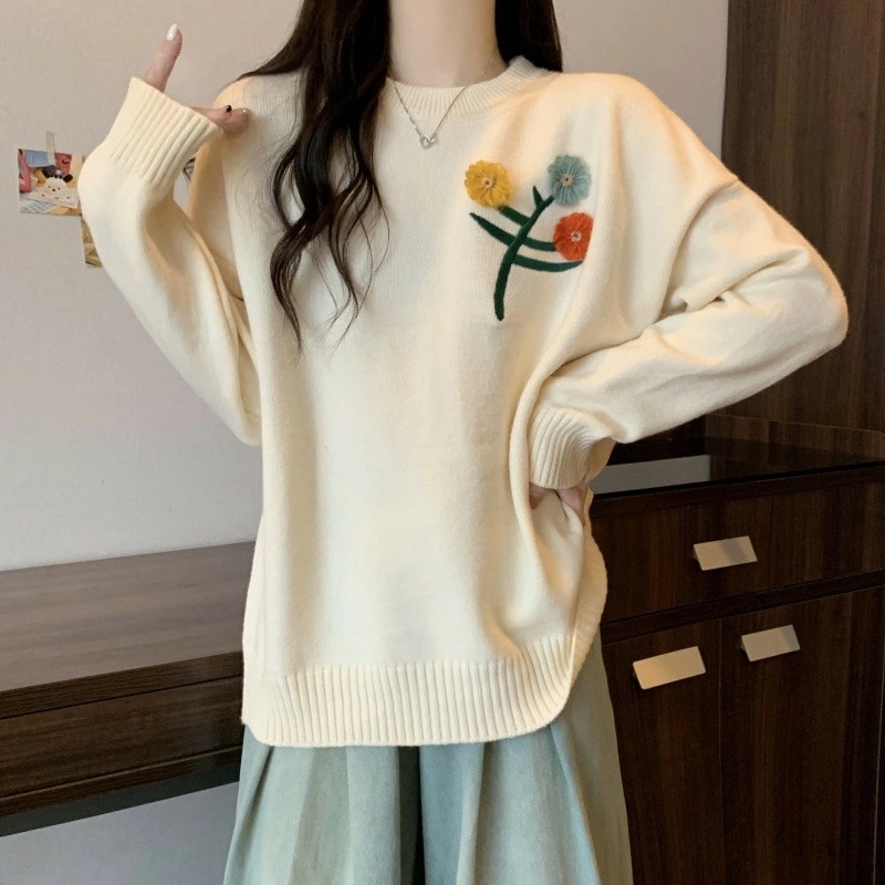 日系風が流行する 長袖のセーター 秋と冬の新作 減齢シックデザイン ニットトップス 婦人服ファッションニット 婦人服トレンドセーター