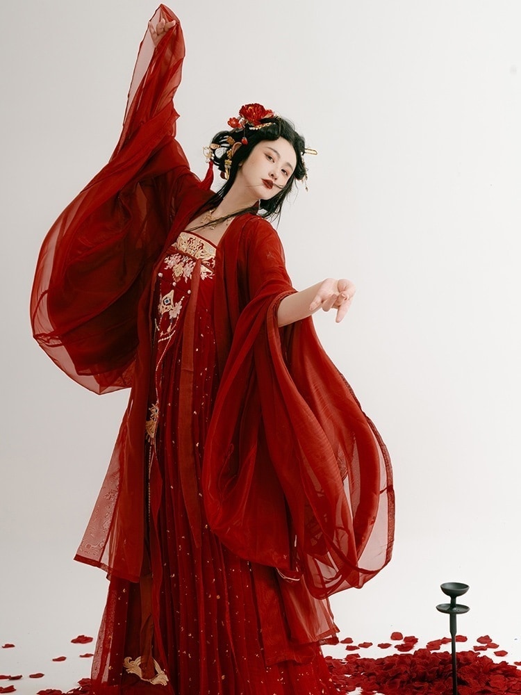 和服コスチュームコスチューム重工 大袖シャツ 刺繍 チャイナ コスプレ ドレス 女性 中華風 花嫁 ワンピースセット 漢服 撮影