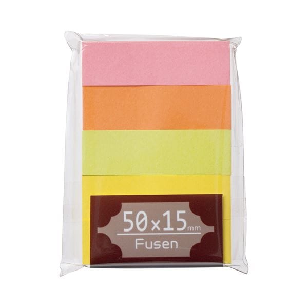 (まとめ) TANOSEE ふせん 50×15mm ブライトアソート 1パック（5冊） (×30セット)