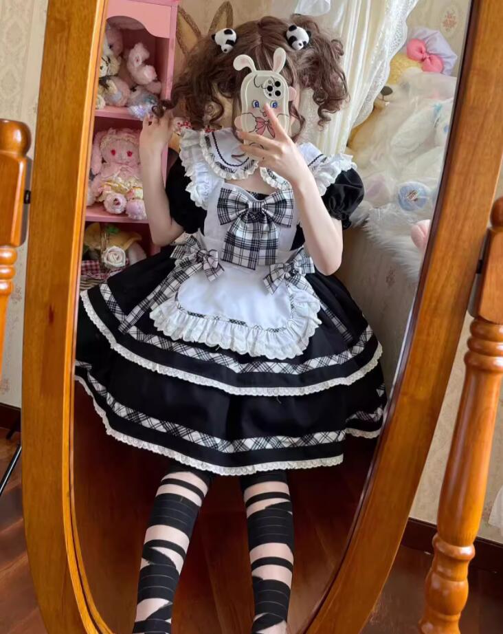 133【新作登場 最安値】 ロリータ ワンピース　 ゴスロリ コスプレ メイド服 コスチューム 文化祭 学園祭 衣装 仮装 ハロウィン おすすめ 可愛い 日常　写真　舞台　花嫁　洋服　ハロ