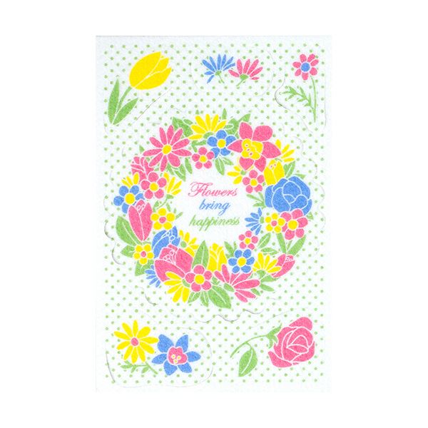 （まとめ） サンコーおくだけ吸着 トイレの消臭シート リースフラワー KP-09 1パック [x5セット]