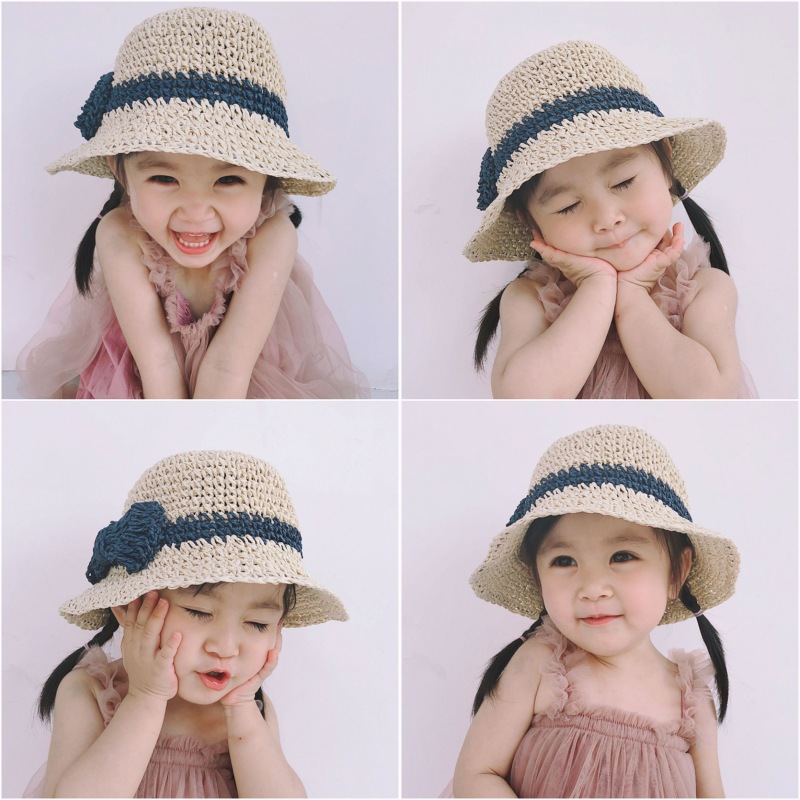 赤ちゃんの太陽の帽子女の子の麦わら帽子夏の幼児の王女の帽子太陽の太陽の帽子子供の漁師の帽子