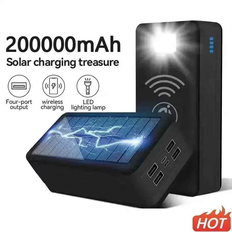 携帯電話の太陽光発電バンク,ワイヤレス充電,大容量,外部バッテリー,旅行やキャンプ用の急速充電,100000mah - 509