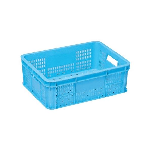 (10個セット) リステナー/網目コンテナボックス (MB-7) ブルー メッシュ構造 (みかん 果物 野菜等収穫 保管 保存 物流)