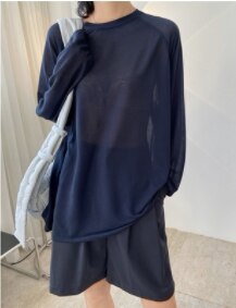 トップス Tシャツ ズボン スウェット l 長袖 Uネック タイト 綿 お得 かわいい シンプル おしゃれ かっこいい 大人女子 こなれ感 ラフ ルーズ 無地 春 夏 秋 冬 オールシーズン