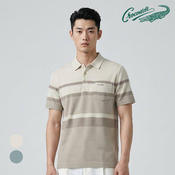夏のカジュアルストライプ半袖カラーTシャツCDAABTS2461