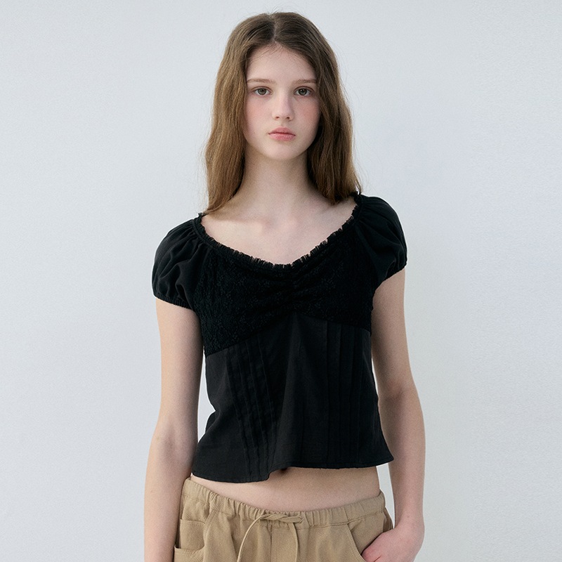 Floral Lace Blouse (Black)