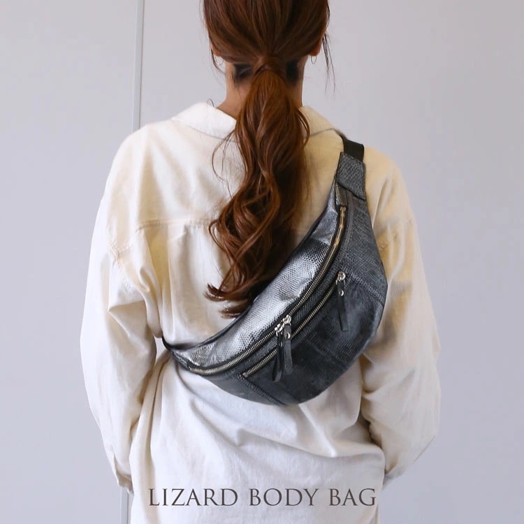 リザード ボディバッグ 日本製 レディース ショルダーバッグ ワンショルダー バッグ 斜め掛け 肩掛け JRA カジュアル ファニーパック プレゼント ギフト 4FA(06001853r)