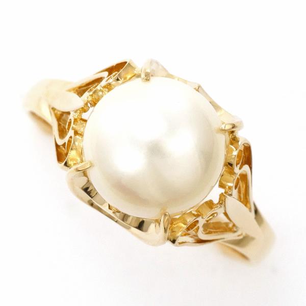 K18 18金 YG リング 指輪 12.5号 パール(真珠) 約8mm ジュエリー 中古