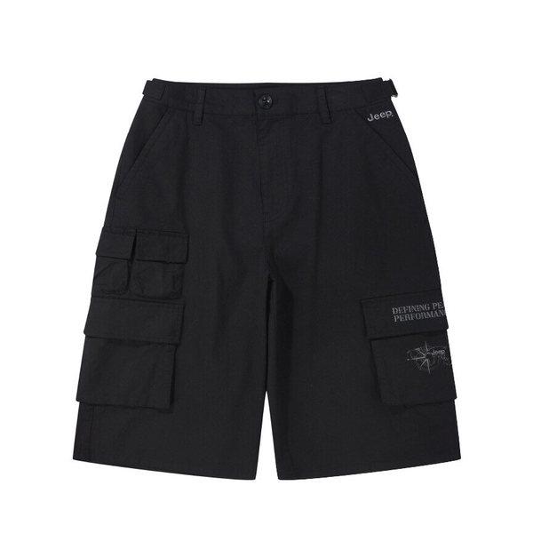 JR2PTU853 ブラック 男女共用 カーゴポケット バミューダ ショートパンツ ハーフパンツ_SC