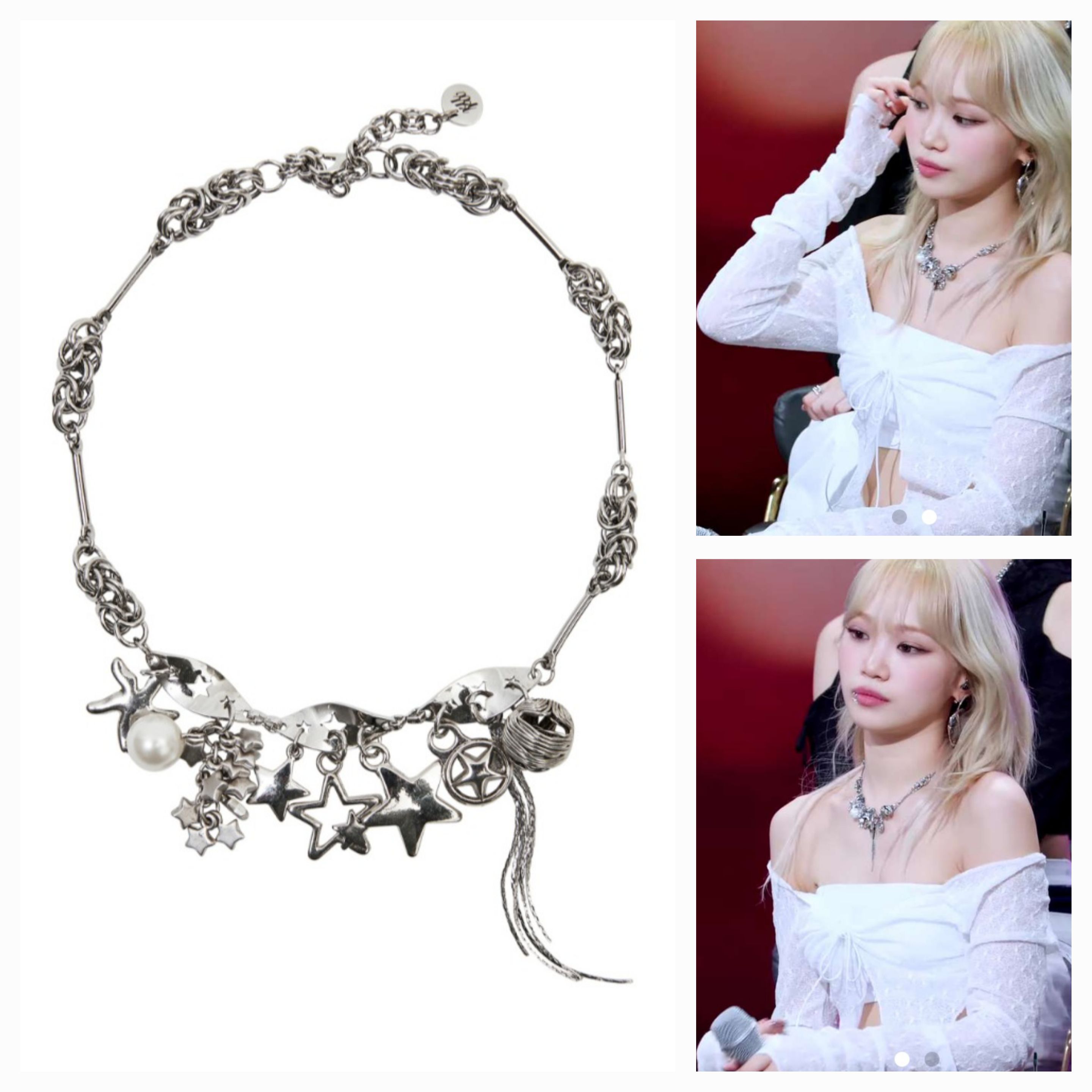 RURU/LESSERAFIM CHAEWON WEAR/DANGLE STARS NECKLACE