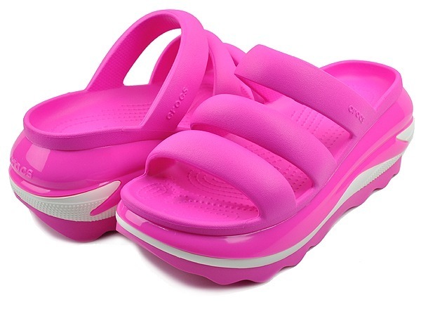 クラシック メガクラッシュ トリプルストラップ サンダル 209842-6tw ピンク