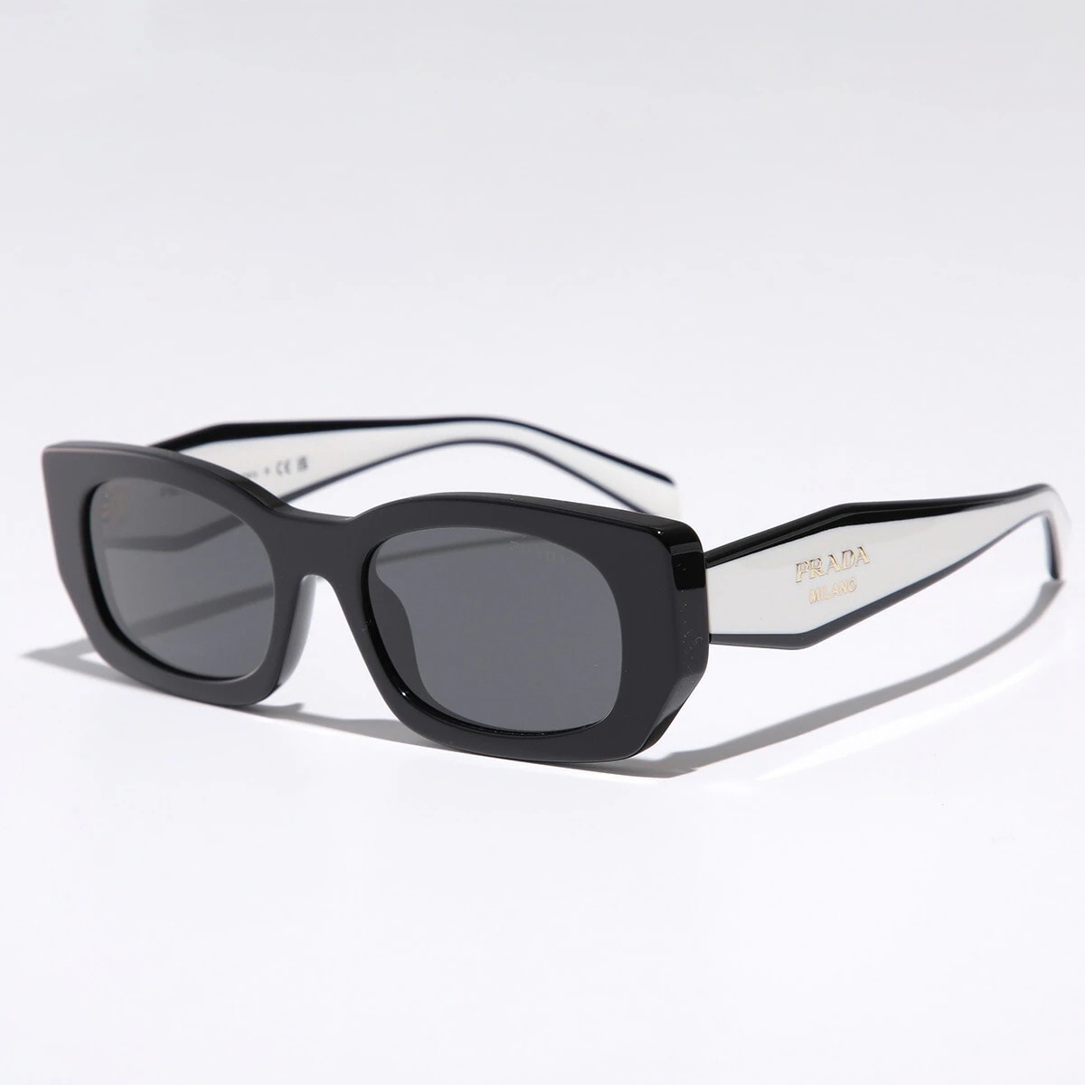 PRADA プラダ サングラス SPR B05 レディース レクタングル型 スクエア型 セルフレーム フルリム ロゴ アイウェア 09Q-08Z