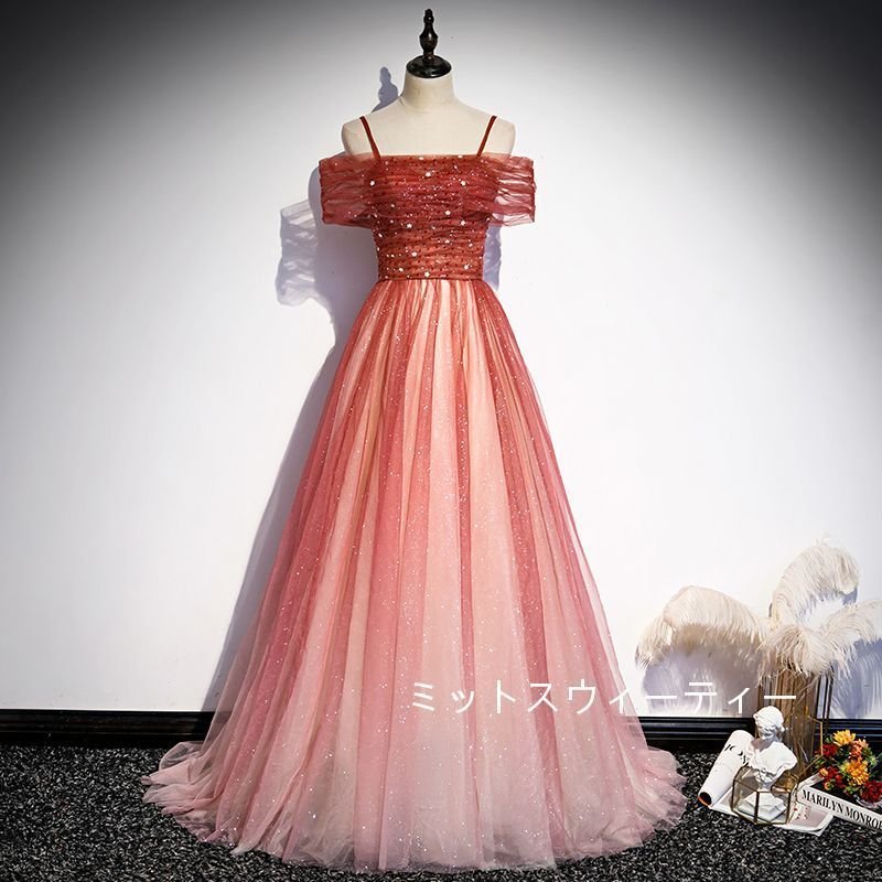 Ａラインドレス ロング 結婚式 カラードレス 二次会 ロングドレス 花嫁 フォーマルドレス 披露宴