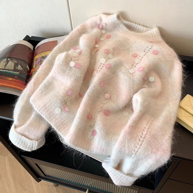 ベーシックニット 秋冬 トップス ニットセーター ラウンドネック レディース 韓国ファッション インナー保温