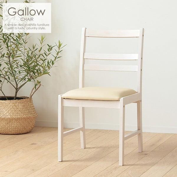 チェア おしゃれ デスクチェア 白 アンティーク ダイニングチェア 木製 天然木 椅子 いす イス かわいい 可愛い 座面PVCレザー 1脚 単品 当日出荷 Gallow ID011