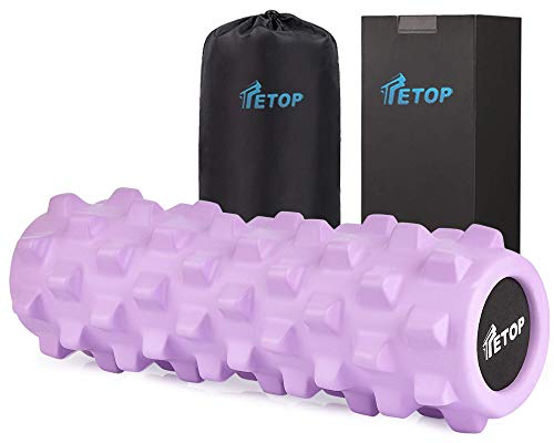 【上級者向け40CM】 5年保証 TETOP フォームローラー 筋膜リリースローラー ストレッチローラー 体のラインに合わせる 割れない 中実 細め 軽い マッサージ ヨガポール エクササイズ トレー