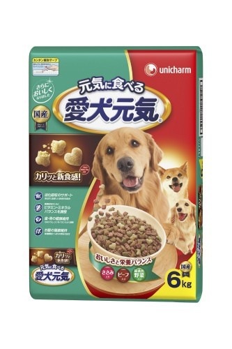（まとめ買い）愛犬元気 ささみ/ビーフ/緑黄色野菜入り 6kg 犬用 ドッグフード [x3]