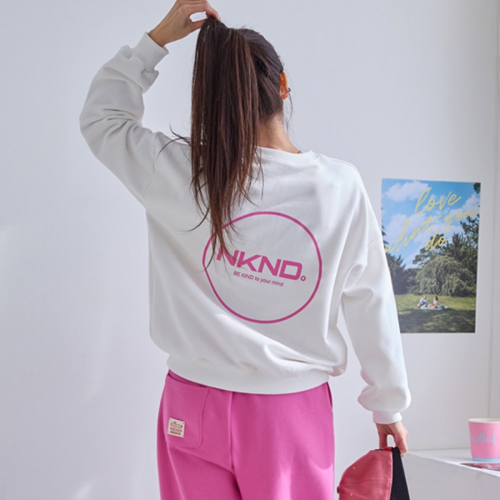 [NAK21] (55~99) カジュアルバックプリントポイントスウェットシャツKO51-T-21