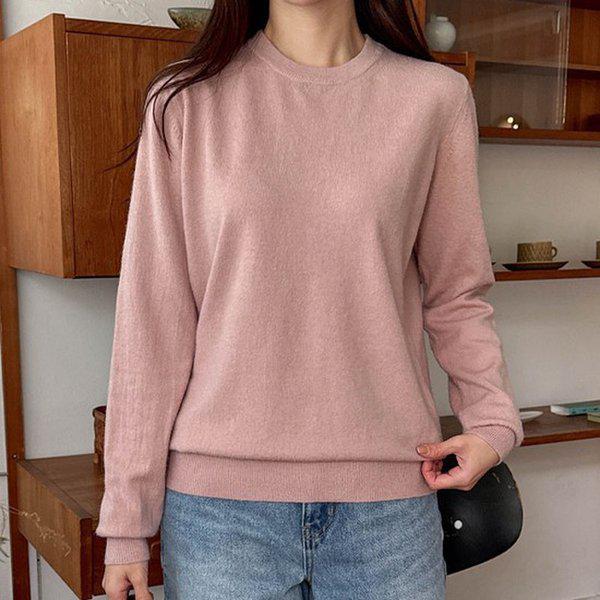 Hスタイル(KN)カシボエンラウンド基本ニットティー 冬 ニットティー カシミア ラウンドセーター 基本Tシャツ