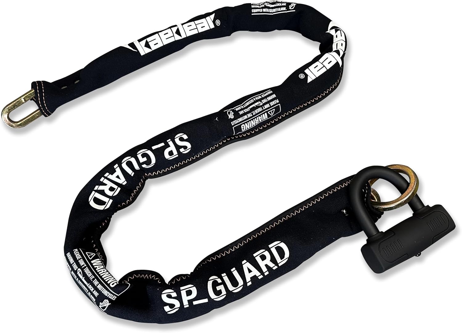 Kaedear(カエディア) バイク ロック チェーンロック 鍵 パッドロック 長さ1500mm スクエアチェーン 9mm 盗難防止 SP-GUARD KDR-LK2-1500 (1500mm)