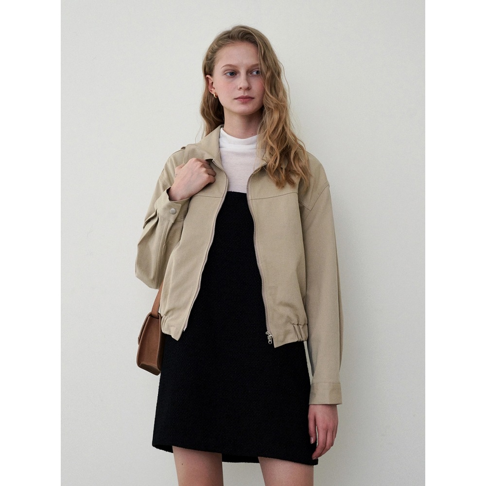 LOEIL スプリングコットンボンバージャンパーベージュ