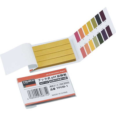 他サイト： トラスコ中山　TRUSCO ブック式pH試験紙 pH1~14 20枚綴X4冊　TPHB1_の商品画像